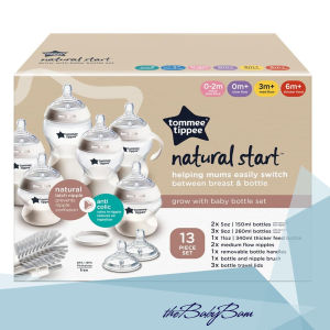 Tommee Tippee Natural Start Grow with Baby Bottle Set 5oz 9oz 11oz Clear 13 Piece Set