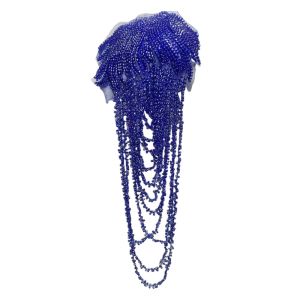NEXASHOP Heavy Industry Embroidery Crystal Beads Patch Removable Decoration Fringed Design Tassels Applique DIY Decoration Beaded Uniform Three-Dimensional Pendant DIY Wedding Dress