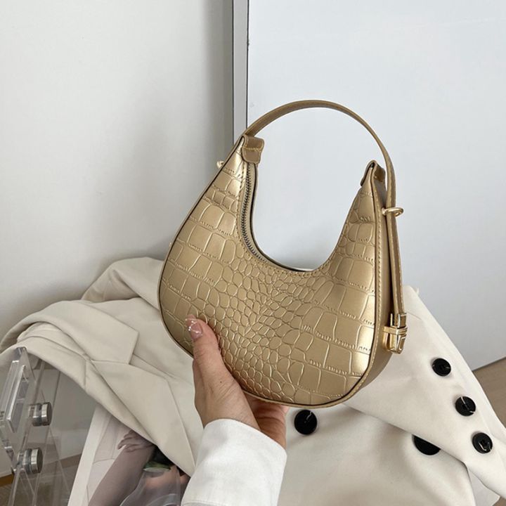 Ready Stock] New Women Handbag Armpit Bag Fashion Half Moon Bag