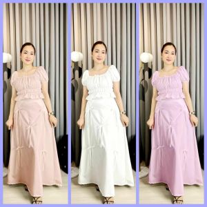 Summer Beach Casual Boho Plain Color A-line Ribbon Midi Skirt - xs to large - classy and elegant - timeless classic - timeless piece - casual office or party - classic piece - super kapal ng tela - hindi kayo magsisi - our aim is to produce quali
