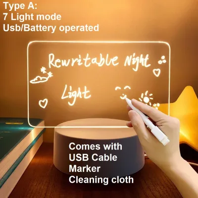LED Acrylic Message Note Board 3 Light Mode Luminous Schedule Organizer Planner To Do List [Local Stock]