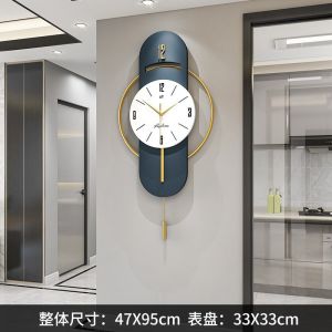 Clock Simple Modern Decoration Household Clock Wall Hanging Nordic Light Luxury Art Wall Watch Fashion Creative Living Room Wall Clock Mute Perforation-Free Quartz ClockFast shipping