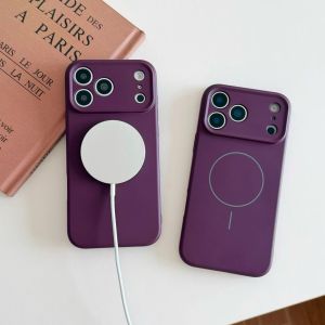 Wireless Charging Magnetic Soft Liquid Silicone Case For iPhone 18 Pro Max 17 Pro Slim Fleece Camera Protection Phone Cover
