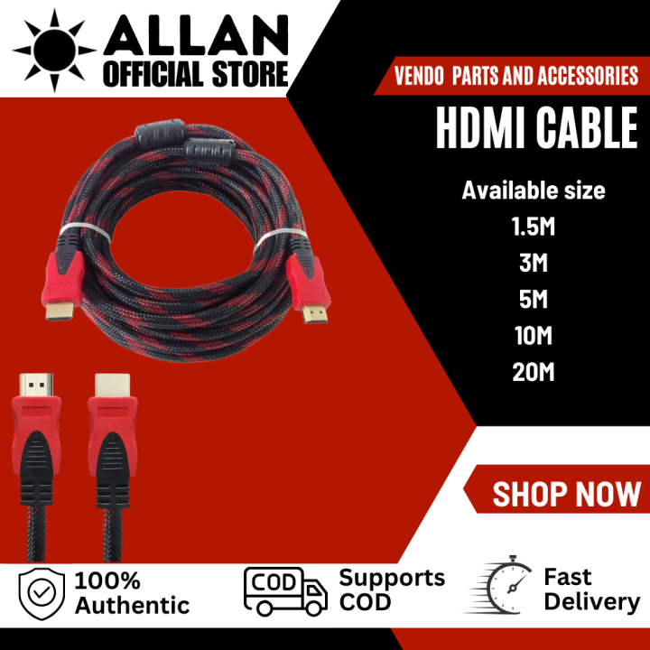 Allan Hdmi To Hdmi Cable Male To Male 1080p 20 Braid Hdmi Cables For Hdtv Computer Projector 