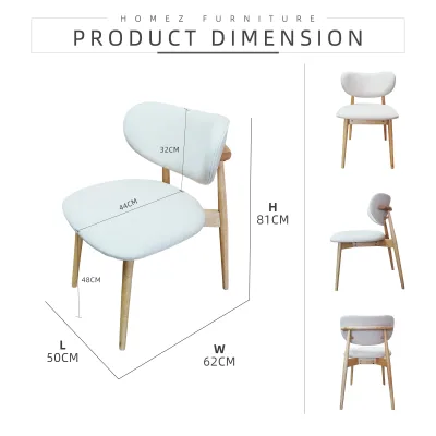 KitchenZ SHEFFIELD NOAH Solid Wood Dining Chair Oeko Fabric (2PCS) - DC-SHEFFIELD - DC-NOAH