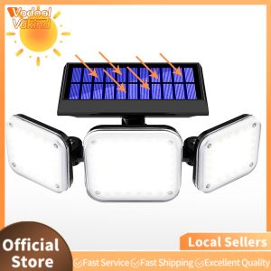 【Vakind】 112 LED Outdoor Super Bright LED IP65 Waterproof 3 Heads Flood Light with 3 Modes 6000-6500K for Yard Street Stadium House