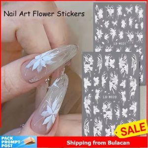 Nail Art Flower Stickers Nail Sliders Simple Design Elegant Self Adhesive DIY Manicure Decoration