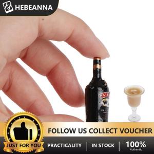 hebeanna 1 12 Dollhouse Miniature Wine Bottle Set with cup Simulation Drinks Model Toys