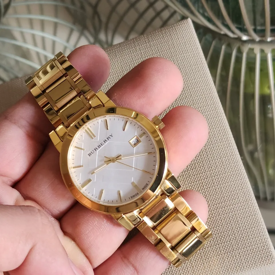 Burberry Watch Swiss White Dial Gold Ion Plated Stainless Steel Bracelet BU9003 40mm Unisex Lazada PH