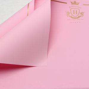 Kertas Buket Bunga Crown List Gold Bunga Flower Wrapping Bouquet Paper Solid Cellophane KB084