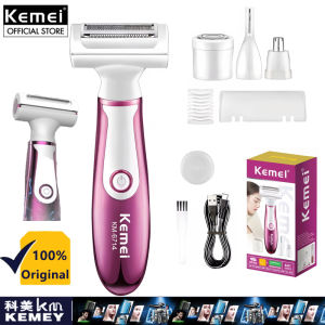 เครื่องกำจัดขนแบบ USB เอนกประสงค์สำหรับผู้หญิงเครื่องโกนหนวดไฟฟ้า KM-6714 Kemei สำหรับเครื่องกำจัดขนบนร่างกายผู้หญิง