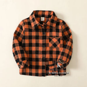 TERLARIS Kemeja Flanel Anak Laki Lengan Panjang 2025 / Atasan Kotak kotak Flanel Anak Laki Laki