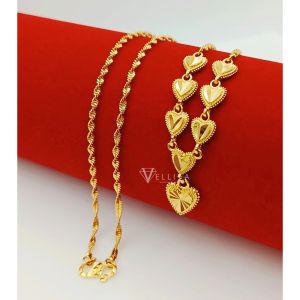 [VJ]NEW!! Cop916 Necklace “Choker N46” 999.9 Bangkok Gold Plated Kids/Adults <Rantai Leher Choker Love>