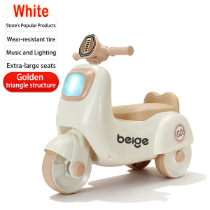 Beige kids Balance Motorcycle For Kids Bicycle Mini Motorcycle Music and Light Baby Balance Bike 3 wheel balance car Baby Walker