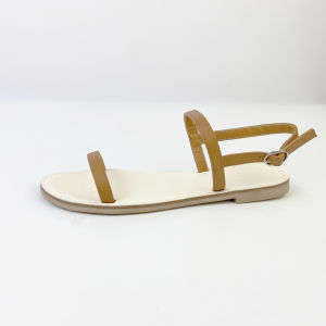 Giày sandal đế bệt HISHOO mũi tròn phối dây mảnh 1 cm có bigsize S005
