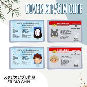 Cover Pelindung Kartu Identitas KTP SIM Karakter Studio Ghibli Totoro Foreman Yubaba Ponyo Hiro Sousuke Porco Sophie
