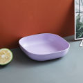 Square Wheat Fiber Saucer Plate Deep Dishes with Base Holder Fruit Salad Appetizer Dessert Unbreakable Dishware Tableware. 