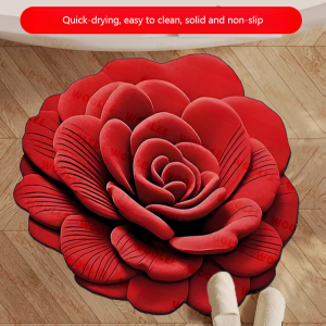 3D Three-dimensional Flower Floor Mats Diatom Mud Bathroom Absorbent Floor Mats Household Non-slip And Dirt-resistant Easy To Care For Foot Mats 异形花朵硅藻泥地毯