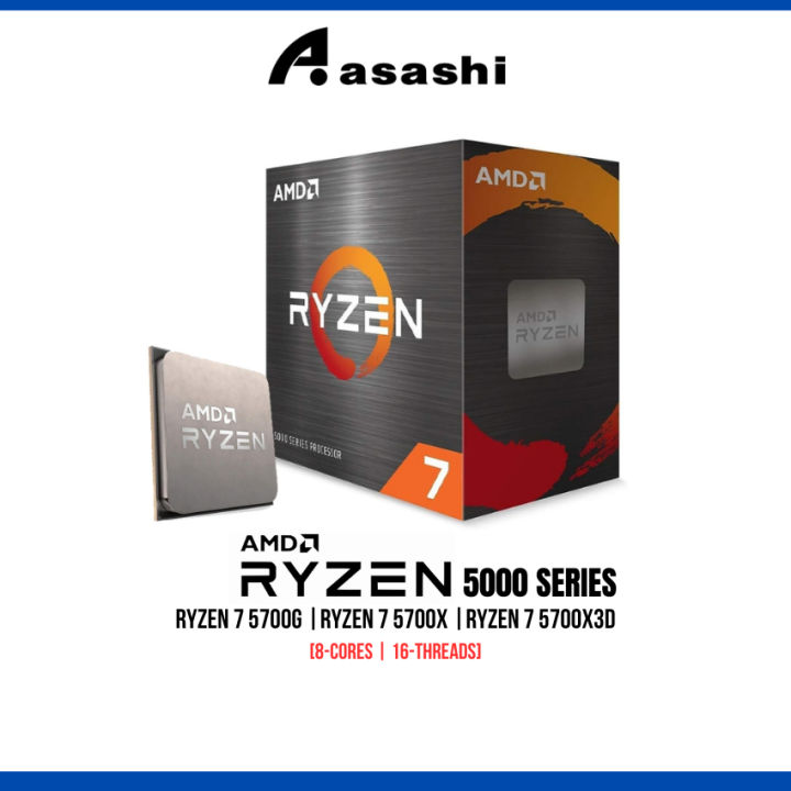 AMD Ryzen 7 5700G / 5700X / 5700X3D AM4 Processor (8-teras/16-benang ...