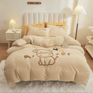 Bộ chăn ga gối nỉ nhung bông thêu cao cấp mẫu mới 2023 Mộc bedding14