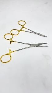 ที่ยึดเข็มสแตนเลสพร้อมกรรไกร ที่ยึดเข็มพร้อมกรรไกร ที่จับทองคำ คลิปตา เครื่องมือ