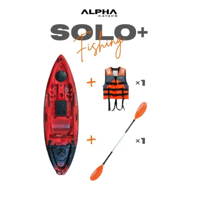 [พร้อมส่ง] Alpha รุ่น Solo+ เรือคายัค 1 ที่นั่ง ดีไซน์โฉบเฉี่ยว พายลื่น ทรงตัวนิ่ง อุปกรณ์ครบชุด