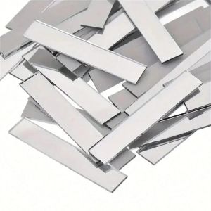 1set 5cmx1cm Acrylic Rectangular Mirror Mosaic Glass Tiles Self-Adhesive DIY Decorative Material Rectangle Mirrored