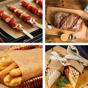 100Pcs Baking Paper Non-stick Parchment Rectangle Paper Hamburger Pizza French Fries Disposable Baking Paper