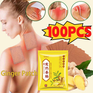 100Pcs Herbal Ginger Patch Promote Blood Circulation and Knee Neck Back Pain Relief Improve Sleep