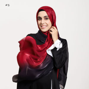 Jifang Phụ Nữ màu gradient Lấp Lánh Bắt chước Lụa Đảo khăn choàng satin Pashmina khăn choàng đầu Kết Thúc Tốt Đẹp tiệc cưới Khăn trùm đầu hồi giáo Yz59