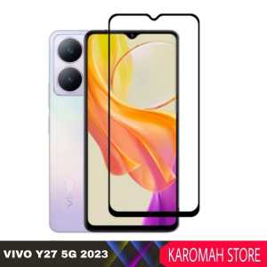 Tempered Glass VIVO Y27 4G 2023 / VIVO Y27 5G 2023 / VIVO Y36 4G / VIVO Y36 5G / VIVO Y35 2022 Anti Gores Kaca Warna Hitam Full Curved