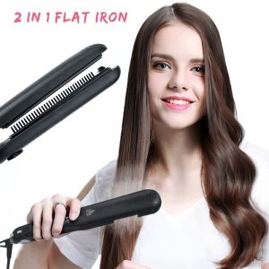 Professional Steam Hair Straightener Ceramic Hair Flat Iron Anti-Static Technology Digital Hair Straightening Iron Women