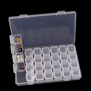 Attraction Jewelry Box Clear Plastic 28 Slots Adjustable Case Craft Beads Organizer Jewelry Case Organizer Storage Box