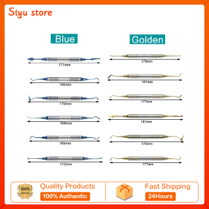 GREATLH Dental Composite Resin Filling Set Spatula Thick Handle Titanium Plated Head Tool Filler Dental Lab Tools 6pcs/set