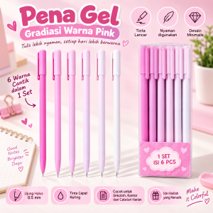 💎💫GROCELY💫💎 1 SET 6PCS PULPEN GEL AESTHETIC POLOS WARNA PASTEL MATTE 05MM / PULPEN GEL AESTHETIC WARNA GRADASI 05 MM