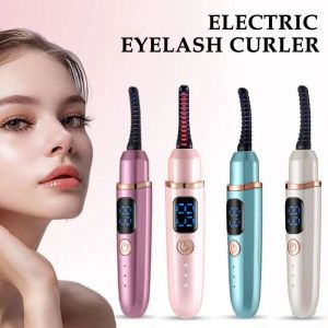 APBZOK Long-Lasting Styling Electric Eyelash Curler LED Screen 3 Heat Settings Heated Eyelash Clip Professional Power Display Portable Eyelash Curling Device Daily Makeup