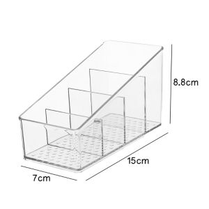 4กริดกล่องใส่ของตั้งโต๊ะที่เก็บเอกสารโต๊ะผู้ถือกล่องรีโมตคอนโทรลแปรงเครื่องสำอางที่แขวนสิ่งของตะกร้าแยกขององค์กร