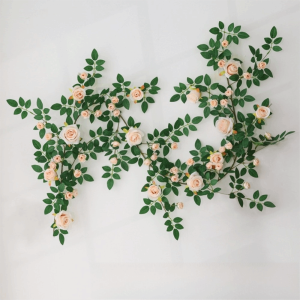 SJJL DIY Artificial Rose Vine Rattan Vine 190cm Silk Flowers Rattan 3D Hanging Rose Wedding Decor