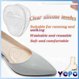 YP Reusable Women Clear Silicone High Heel Insoles Pad Foot （1 pair）Protection Anti Slip Shoe Insoles
