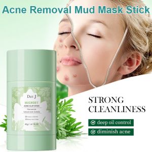 Mugwort Acne Clay Mask Stick Cleanses Pores Blackheads Relieves Redness Skincare Oil Control Mud Mask