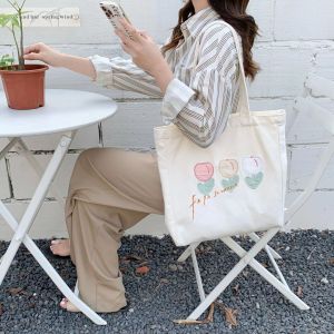2026 NEW ARRIVAL printed cartoon large capacity magnetic lock shoulder hand canvas tote bag 24162