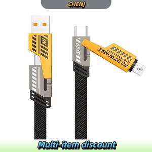 CHENJ 4 Trong 1 65W Nhanh Chóng Sạc Cáp USB Loại C USB Micro Đối Với iPhone Samsung Huawei Xiaomi Đa Cổng Nhiều Sạc Dây