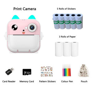 Máy ảnh in với màn hình IPS 24 inch In tức thì Máy in nhiệt Hình ảnh học sinh và trẻ em Video Đồ chơi Quà tặng