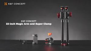 K&F CONCEPT Magic Arm Clamp Kit 22" Overhead Desk Camera Mount Long Articulating Friction Boom Arm for LED Light Action Camera