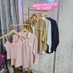 [7 Queen] set 2in1 kemeja+inner geisya - kemeja import - kemeja dan inner