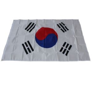 90x150cm Polyester Korean Flag Screen Printed National Flag with Grommets