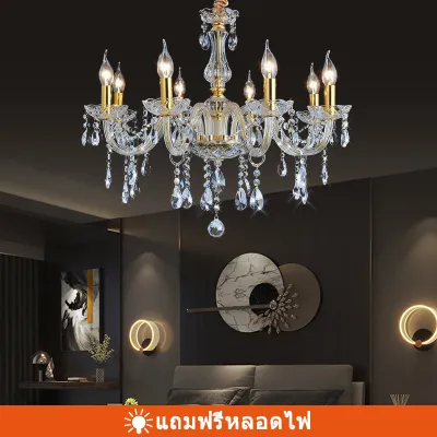 โคมไฟ crystal Light โคมระย้าคริสตัล โคมไฟห้องนั่งเล่น ห้องนอนของโรงแรม โคมระย้าคริสตัลยุโรป โคมไฟขายร้อน Ceiling Lights