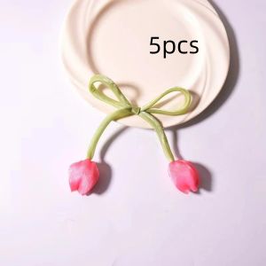 HOUCHU 5Pcs DIY Tulip Lace-up Straps Ornaments Baking Decoration Curtains Tie Rope Bag Accessories Sweet Curtain Tieback Cake