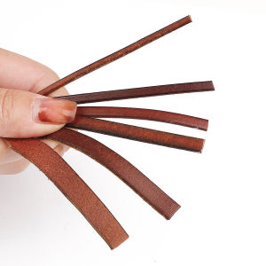 Dây Da Thật Màu Nâu Cổ Điển 2M Dây Thừng Tròn 1.5Mm 2Mm Dây Da Dẹt 3/4/5/6/8/10Mm Trang Sức Vòng Cổ Vòng Tay Tự Làm