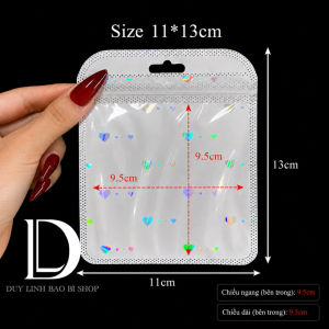 (200cái) Túi zip trắng tim túi đóng gói vận chuyển hàng hoá bao bì đựng phụ kiện trang sức nail mi Duy Linh Shop…